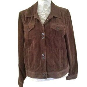 Sonoma Corduroy Jacket Casual Cotton Button Up Brown Women's Medium M